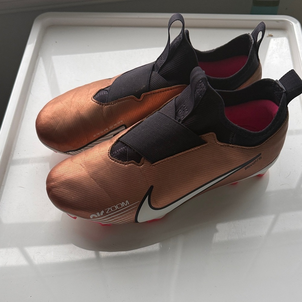 Nike Copper and Black Laceless Soccer Cleats Mercurial Air Zoom